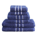 6 Pack Bath Towels Cotton Navy Towel Set