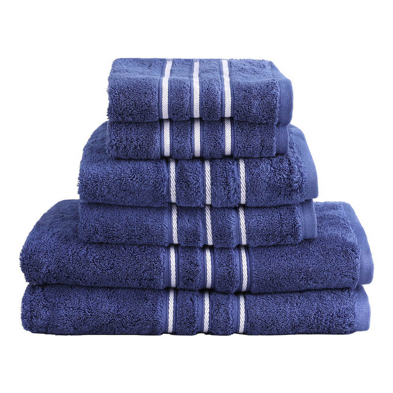 6 Pack Bath Towels Cotton Navy Towel Set