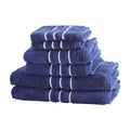 6 Pack Bath Towels Cotton Navy Towel Set