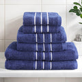 6 Pack Bath Towels Cotton Navy Towel Set
