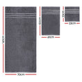6 Pack Bath Towels Cotton Grey