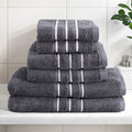 6 Pack Bath Towels Cotton Grey