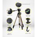 Weifeng Camera Tripod 62-160cm DSLR Mount Adjustable Gold