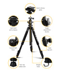 Weifeng Camera Tripod DSLR 64-173cm Adjustable Professional Stand