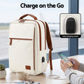 Wanderlite 20L Travel Laptop Backpack Carry On Work Bag with USB Port for Airlines Outdoor Business Beige