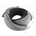 Wanderlite Hooded Travel Neck Pillow for Airplane Memory Foam with Eye Mask Earplugs, Dark Grey