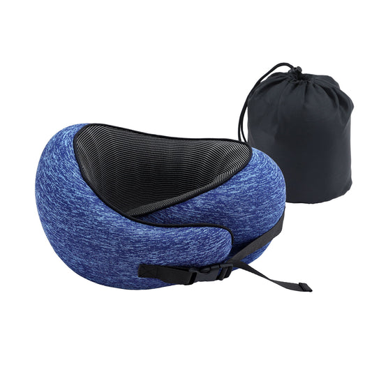 Wanderlite Memory Foam Neck Pillow Blue Travel Airplane Car Office