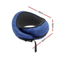 Wanderlite Memory Foam Neck Pillow Blue Travel Airplane Car Office