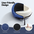 Wanderlite Memory Foam Neck Pillow Blue Travel Airplane Car Office