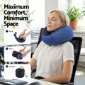 Wanderlite Memory Foam Neck Pillow Blue Travel Airplane Car Office