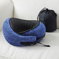 Wanderlite Memory Foam Neck Pillow Blue Travel Airplane Car Office