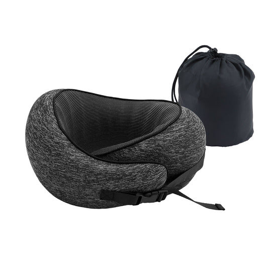 Wanderlite Memory Foam Neck Pillow Travel Airplane Car Dark Grey