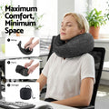 Wanderlite Memory Foam Neck Pillow Travel Airplane Car Dark Grey