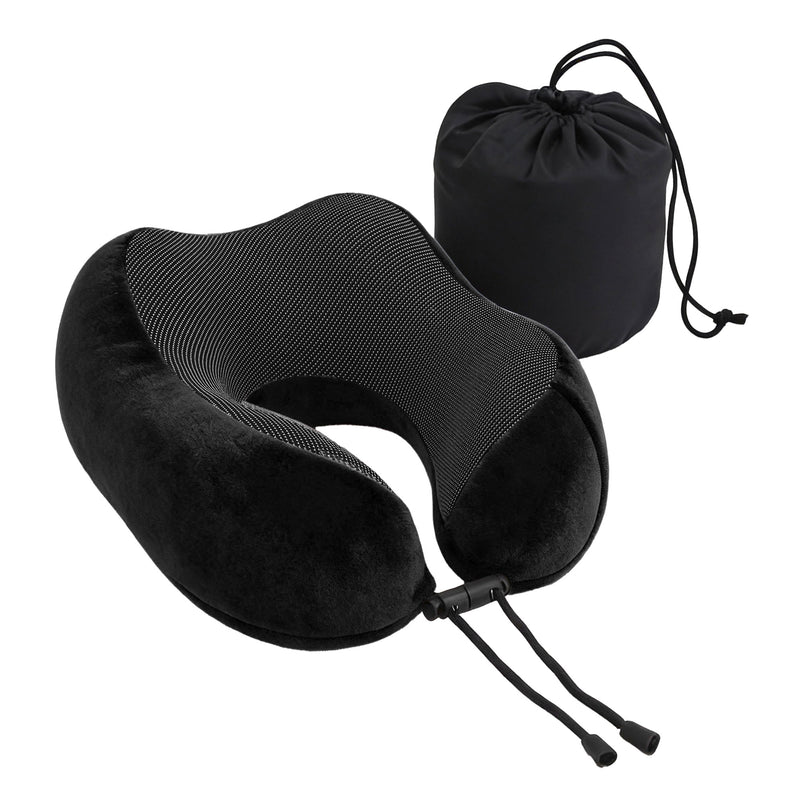 Wanderlite Memory Foam Neck Pillow Travel Airplane Black Washable