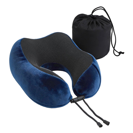 Wanderlite Memory Foam Neck Pillow Travel Airplane Blue Washable