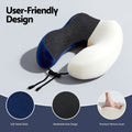 Wanderlite Memory Foam Neck Pillow Travel Airplane Blue Washable