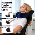 Wanderlite Memory Foam Neck Pillow Travel Airplane Blue Washable
