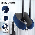 Wanderlite Memory Foam Neck Pillow Travel Airplane Blue Washable