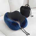 Wanderlite Memory Foam Neck Pillow Travel Airplane Blue Washable