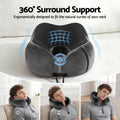 Wanderlite Memory Foam Travel Neck Pillow with Washable Cover Grey