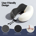 Wanderlite Memory Foam Travel Neck Pillow with Washable Cover Grey
