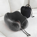 Wanderlite Memory Foam Travel Neck Pillow with Washable Cover Grey