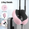 Wanderlite Memory Foam Neck Travel Pillow Pink Washable Airplane