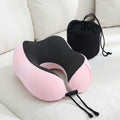 Wanderlite Memory Foam Neck Travel Pillow Pink Washable Airplane