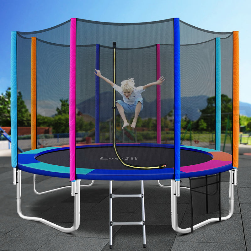 Everfit 12FT Trampoline Kids Ladder Enclosure Safety Net Pad