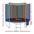 Everfit 8FT Trampoline Kids Ladder Enclosure Safety Net Pad