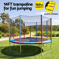 Everfit 14FT Kids Trampoline Rebounder with Enclosure Net Storage Bag
