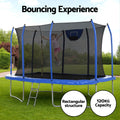 Everfit 12FT Rectangle Trampoline Rebounder Basketball Safety Net
