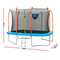 Everfit 12FT Kids Trampoline Rectangle Rebounder with Basketball Set Blue