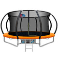 Everfit 12FT Trampoline w/ Enclosure Ladder Safety Net Orange