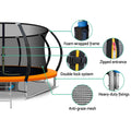 Everfit 12FT Trampoline w/ Enclosure Ladder Safety Net Orange