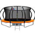 Everfit 14ft Trampoline Kids Basketball Hoop Ladder Orange