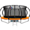 Everfit 14ft Trampoline Kids Basketball Hoop Ladder Orange