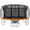 Everfit 16ft Trampoline Orange Enclosure Safety Net Ladder Kids