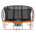 Everfit 16ft Trampoline Orange Enclosure Safety Net Ladder Kids