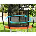 Everfit 6FT Trampoline Kids Ladder Enclosure Safety Net Orange