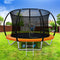Everfit 8ft Trampoline Kids Ladder Enclosure Safety Net Orange
