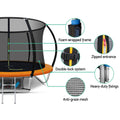 Everfit 8ft Trampoline Kids Ladder Enclosure Safety Net Orange
