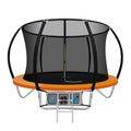 Everfit 8ft Trampoline Kids Ladder Enclosure Safety Net Orange