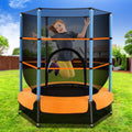 Everfit 4.5FT Trampoline Kids with Enclosure Safety Net Orange