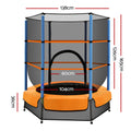Everfit 4.5FT Trampoline Kids with Enclosure Safety Net Orange