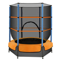 Everfit 4.5FT Trampoline Kids with Enclosure Safety Net Orange