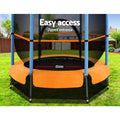 Everfit 4.5FT Trampoline Kids with Enclosure Safety Net Orange