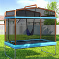 Everfit 6ft Rectangle Trampoline with Swing & Safety Net Orange