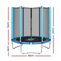 Everfit 6FT Trampoline Safety Net Pad Round Blue Kids