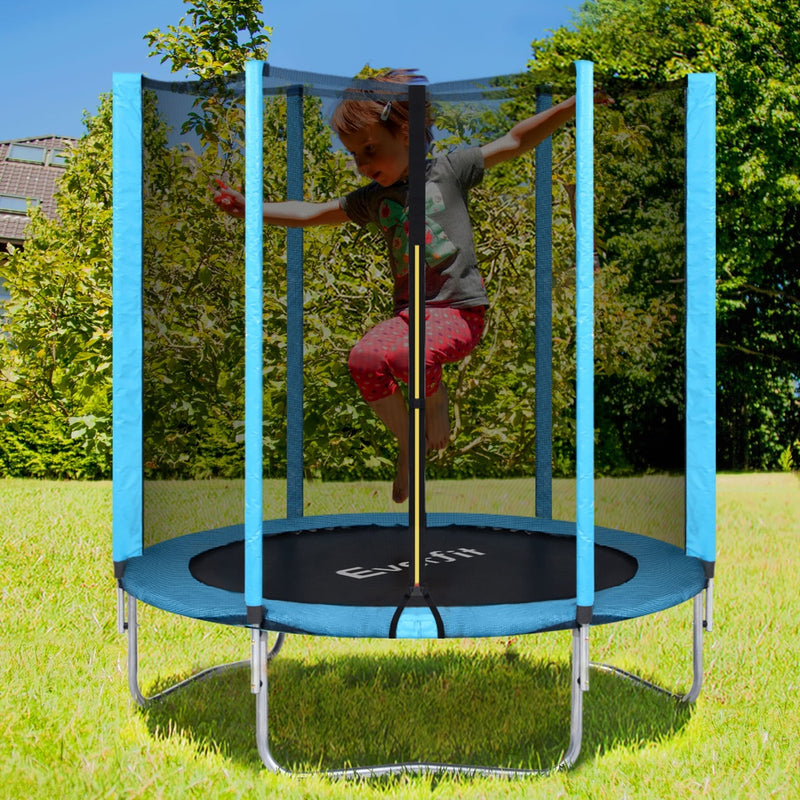 Everfit 6FT Trampoline Safety Net Pad Round Blue Kids